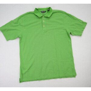 Pro Tour Men's Golf Polo Shirt Size Large Lime Green 100% Cotton Short Sleeve